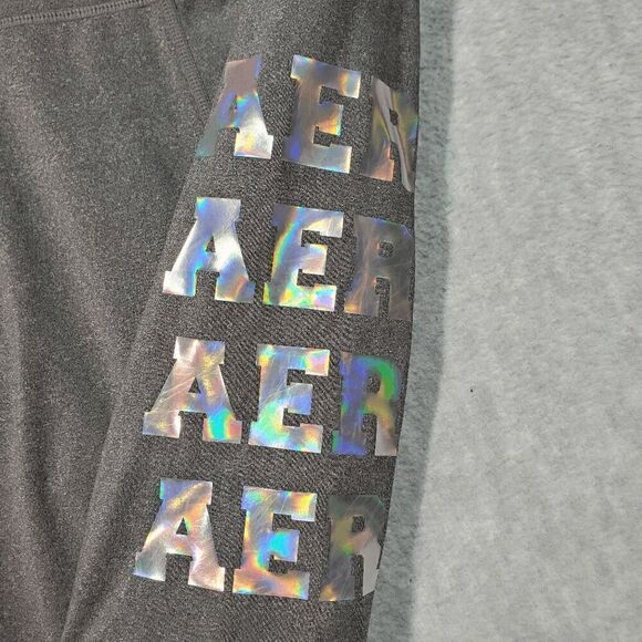 Aéropostale Shorts Womens Medium Gray Activewear Biker High Waisted Logo Pull On - Picture 6 of 8